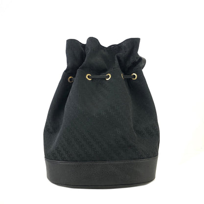 GUCCI Logo Canvas Drawstring Shoulder bag Black Vintage Old Gucci jnaa8d