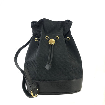 GUCCI Logo Canvas Drawstring Shoulder bag Black Vintage Old Gucci jnaa8d