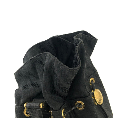 GUCCI Logo Canvas Drawstring Shoulder bag Black Vintage Old Gucci jnaa8d