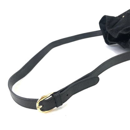 GUCCI Logo Canvas Drawstring Shoulder bag Black Vintage Old Gucci jnaa8d