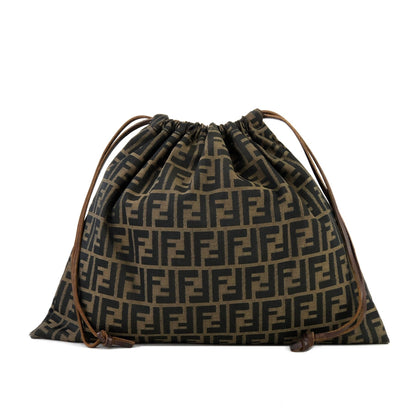 FENDI Zucca Jacquard Drawstring Hand Bag Brown vintage Old reeshj