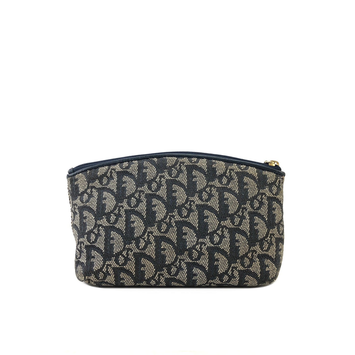 Christian Dior Trotter Jacquard Pouch Navy Vintage Old mz8vzi