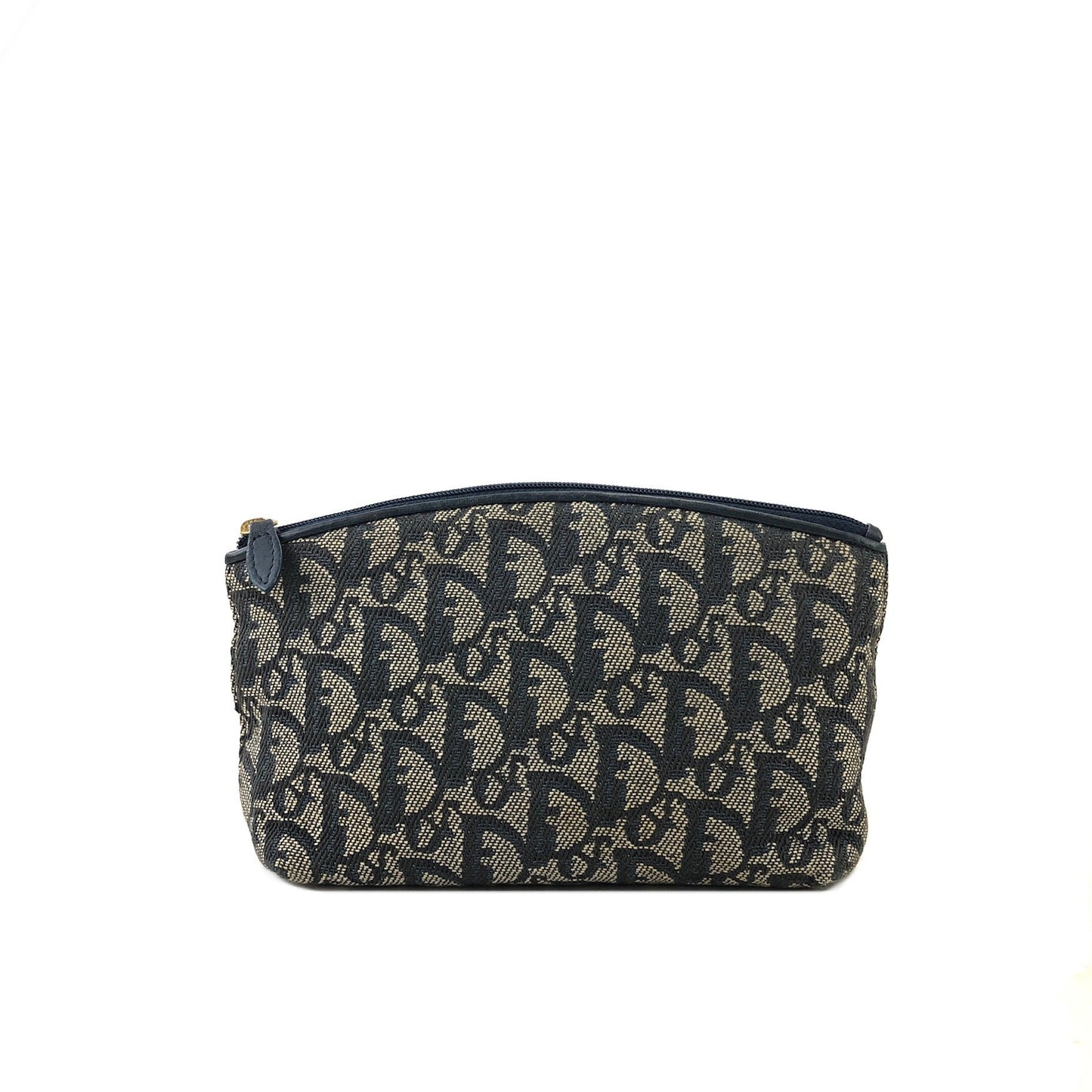 Christian Dior Trotter Jacquard Pouch Navy Vintage Old mz8vzi
