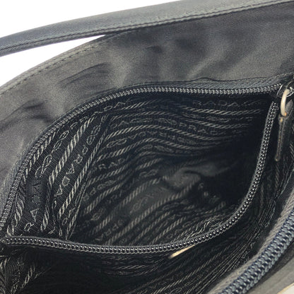 PRADA Triangle logo plate Nylon shoulder bag Black Vintage Old 6ercv7