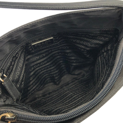 PRADA Triangle logo plate Nylon shoulder bag Black Vintage Old 6ercv7
