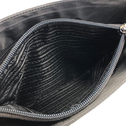 PRADA Triangle logo plate Nylon shoulder bag Black Vintage Old 6ercv7