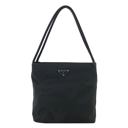 PRADA Triangle logo plate Nylon shoulder bag Black Vintage Old 6ercv7