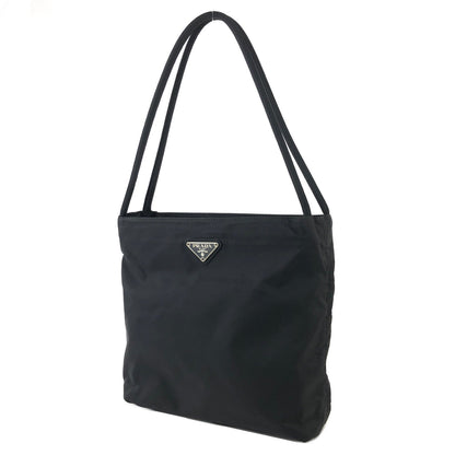 PRADA Triangle logo plate Nylon shoulder bag Black Vintage Old 6ercv7