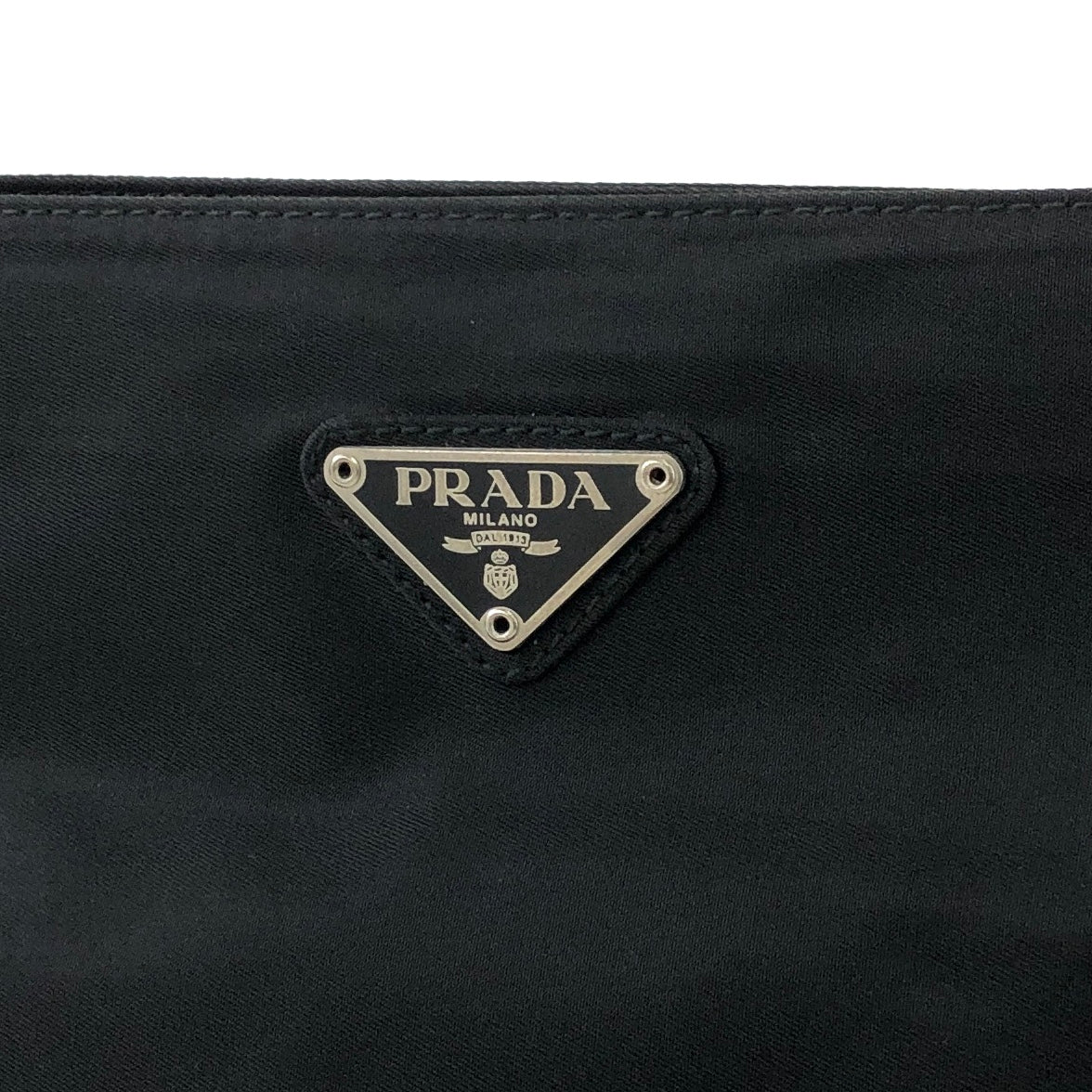 PRADA Triangle logo plate Nylon shoulder bag Black Vintage Old 6ercv7