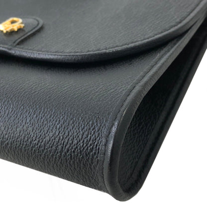 Christian Dior Logo Honeycomb Pattern Chain Crossbody Shoulderbag Black Vintage Old gxbk7s