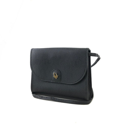 Christian Dior Logo Honeycomb Pattern Chain Crossbody Shoulderbag Black Vintage Old gxbk7s