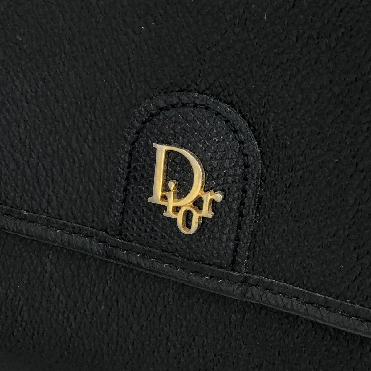 Christian Dior Logo Honeycomb Pattern Chain Crossbody Shoulderbag Black Vintage Old gxbk7s