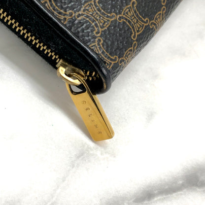 CELINE Macadam logo wallet purse black Accessory Vintage Old celine ua6yb2