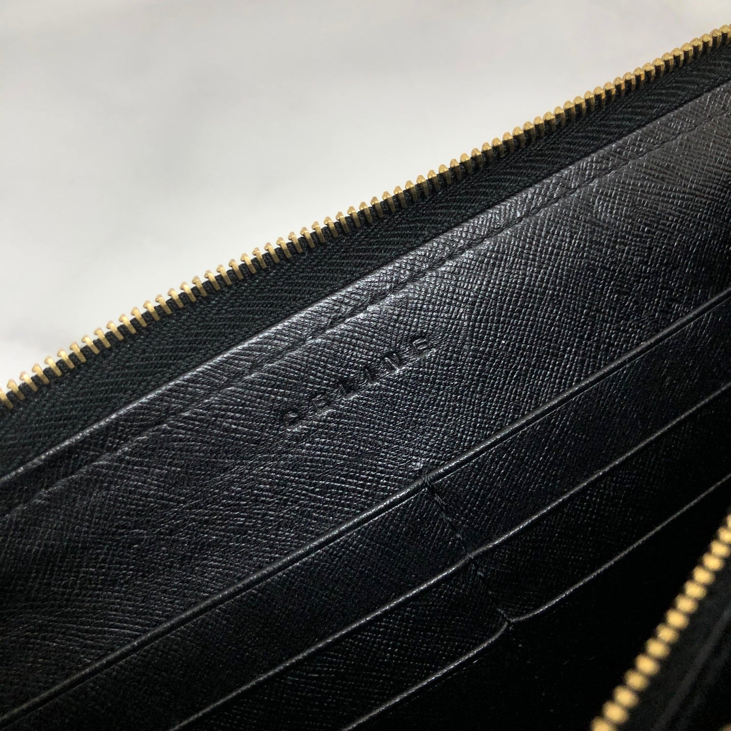 CELINE Macadam logo wallet purse black Accessory Vintage Old celine ua6yb2