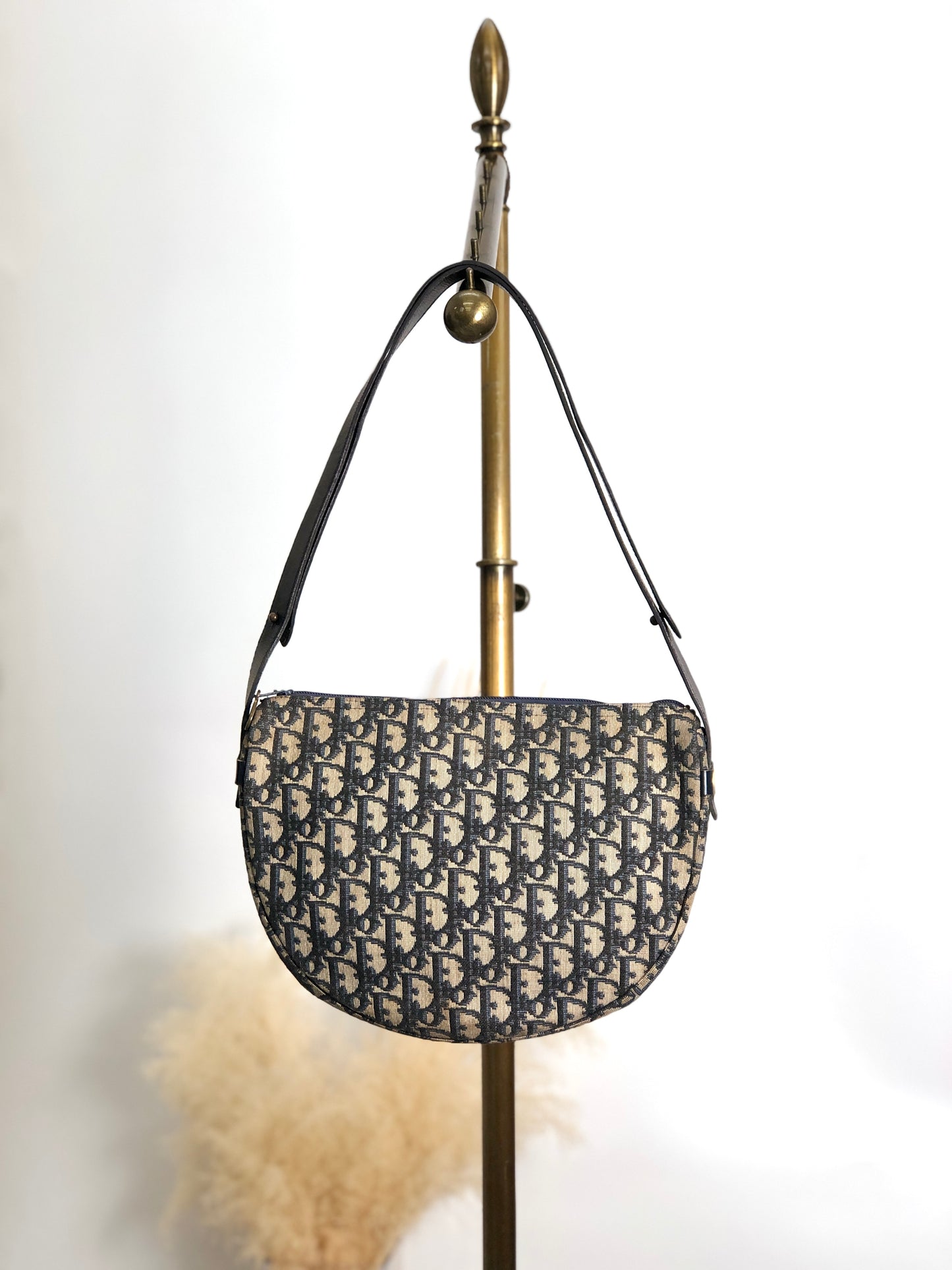 Christian Dior Trotter Shoulder bag Navy Vintage csrvwp