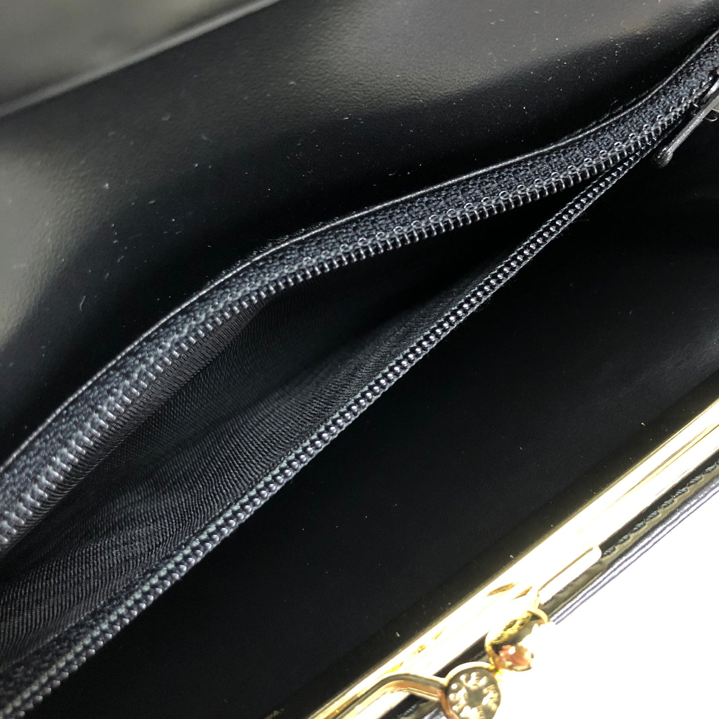 CELINE Macadam logo embossed long wallet purse black Vintage Old celine 5md654