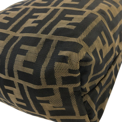 FENDI Zucca Nylon Handbag Vanity bag Brown Vintage Old dpzwcc