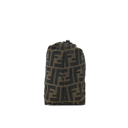 FENDI Zucca Nylon Handbag Vanity bag Brown Vintage Old dpzwcc