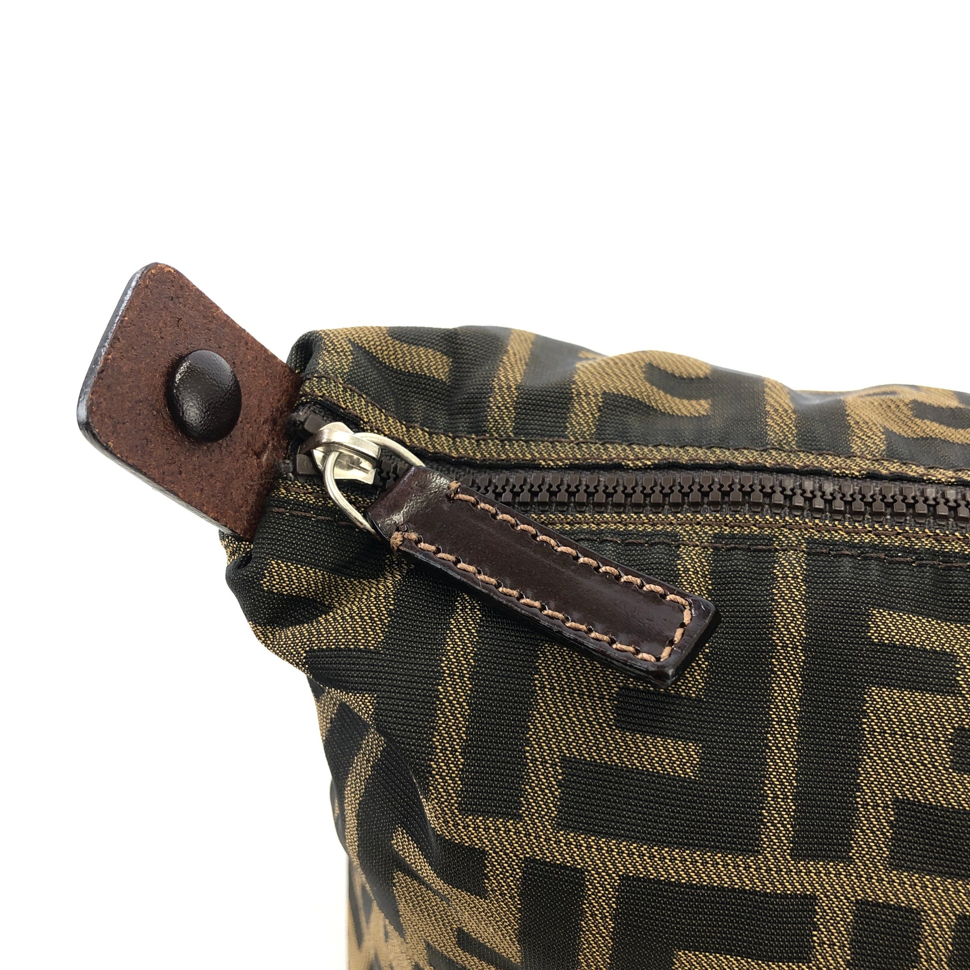FENDI Handbag Zucca pattern vanity bag vintage canvas/leather/Gold Har –