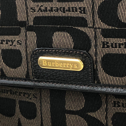 Burberrys Blogo Jacquard 2way Satchel Bag Shoulder Bag Black Vintage Old a88ihp