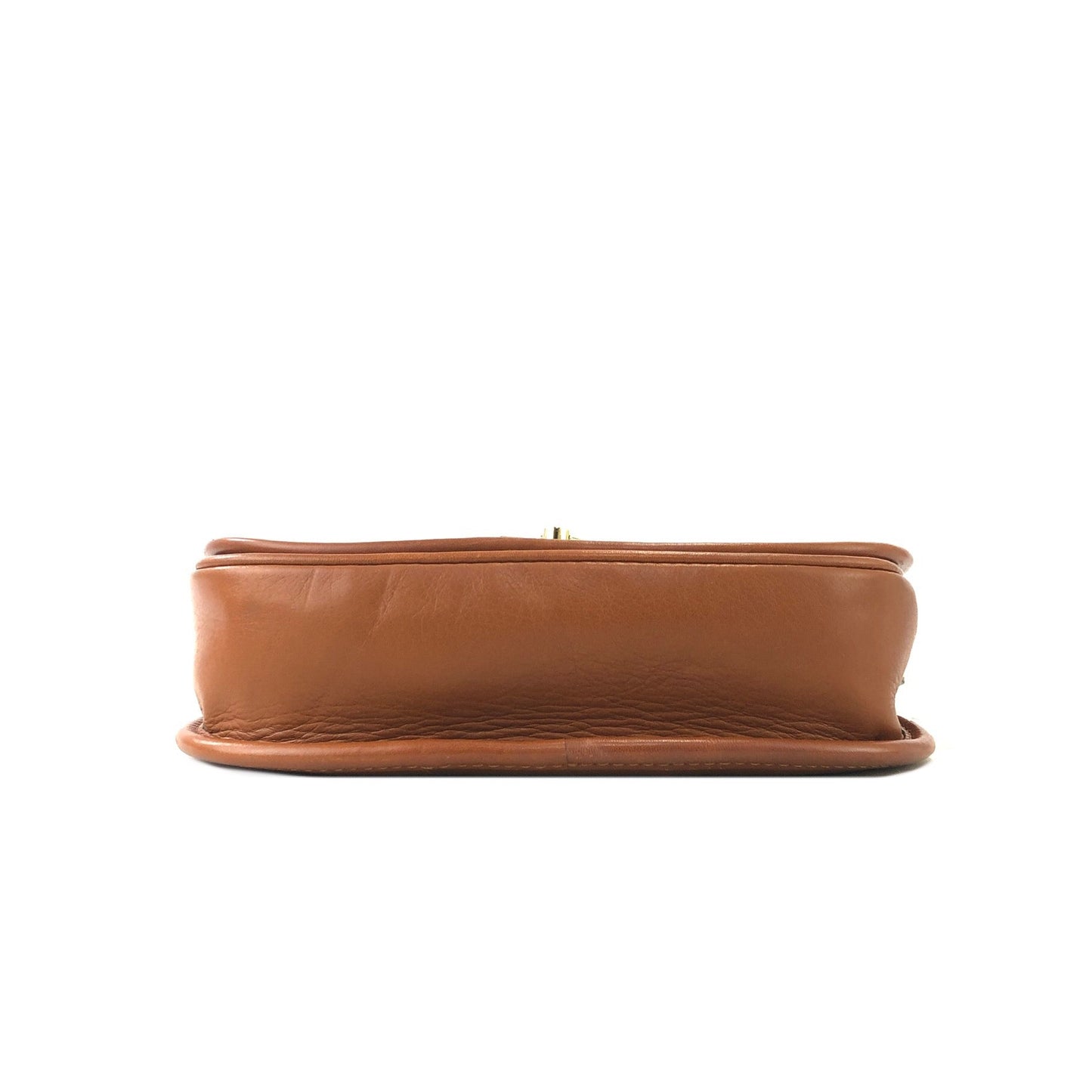 CELINE Gancini Flap Round Leather Shoulder bag Brown Vintage Old Celine aggfb5