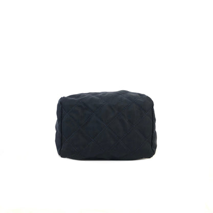 PRADA Quilted Triangle logo Nylon Chain Shoulder Shoulder Bag Navy Vintage Old nj2zvp