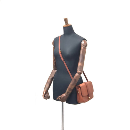 Yves Saint Laurent YSL Logo Flap Shoulder bag Brown Vintage Old kcpv5f