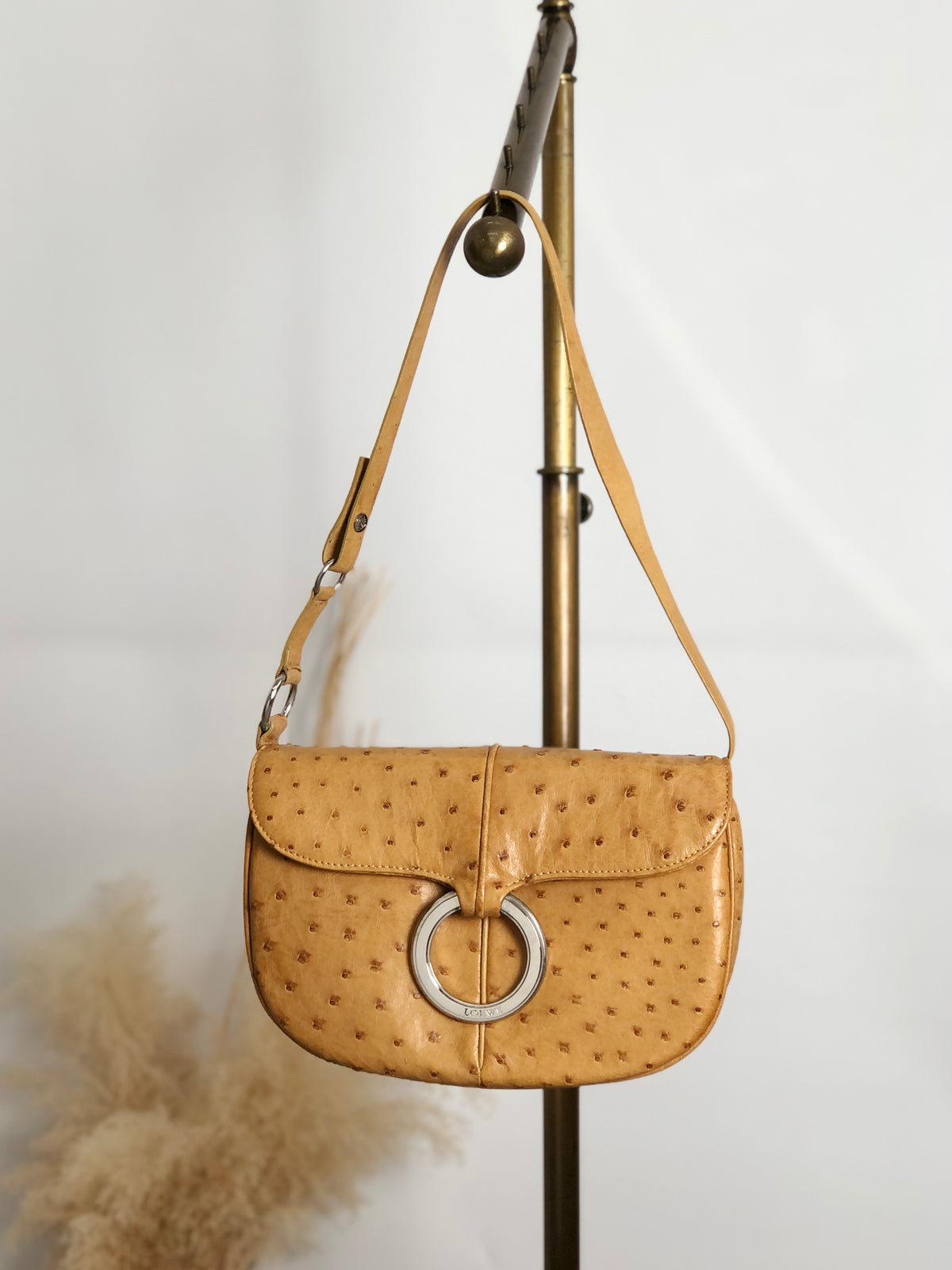 LOEWE Logo Shoulder bag Beige Vintage 2bjbin