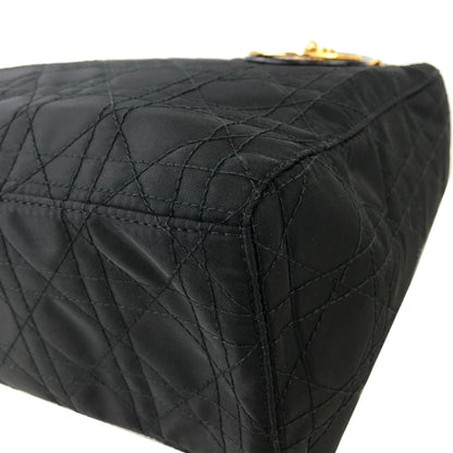 Christian Dior Lady Dior Canage Enamel Leather 2way Shoulder Bag Black Vintage Old f6njne
