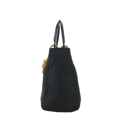 Christian Dior Lady Dior Canage Enamel Leather 2way Shoulder Bag Black Vintage Old f6njne