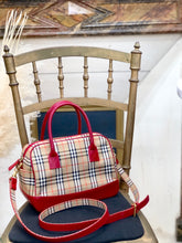 Load image into Gallery viewer, Burberrys&#39; Classic check Boston bag Handbag Beige Red Vintage Old 8kwa2a
