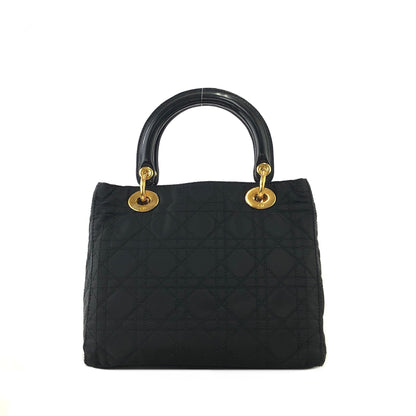 Christian Dior Lady Dior Canage Enamel Leather 2way Shoulder Bag Black Vintage Old f6njne