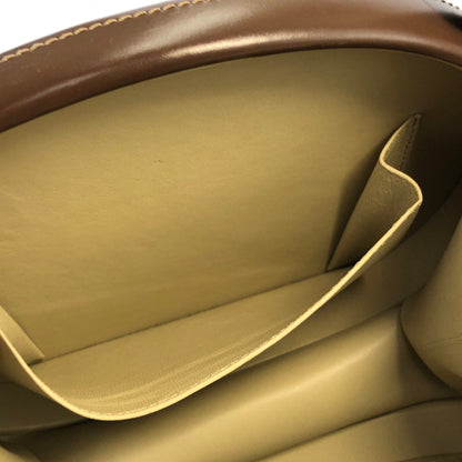 LOEWE Anagram Logo Leather Round Handbag Brown Vintage v8rkcx