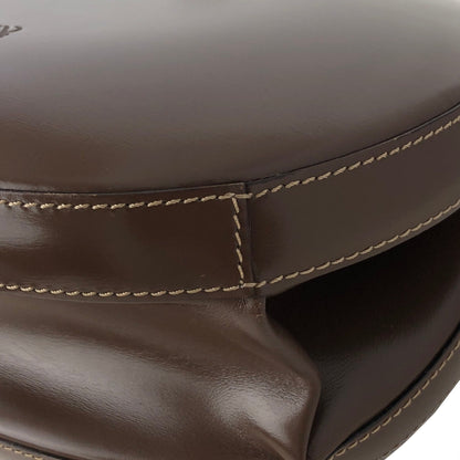 LOEWE Anagram Logo Leather Round Handbag Brown Vintage v8rkcx