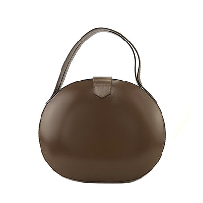 LOEWE Anagram Logo Leather Round Handbag Brown Vintage v8rkcx