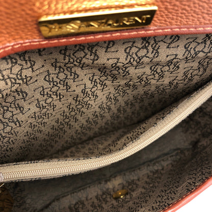 Yves Saint Laurent YSL Logo Flap Shoulder bag Brown Vintage Old kcpv5f