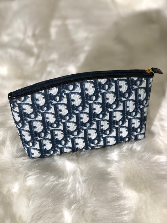 Christian Dior Trotter PVC Pouch Navy Vintage 3mhtba