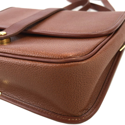 Yves Saint Laurent YSL Logo Flap Shoulder bag Brown Vintage Old kcpv5f