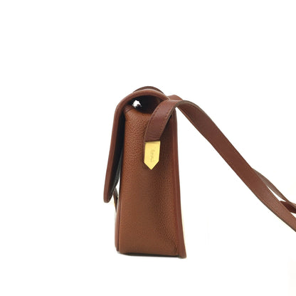 Yves Saint Laurent YSL Logo Flap Shoulder bag Brown Vintage Old kcpv5f