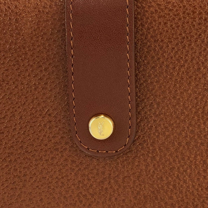 Yves Saint Laurent YSL Logo Flap Shoulder bag Brown Vintage Old kcpv5f