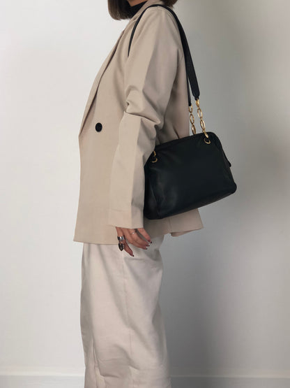 LOEWE Anagram Chain Shoulder bag Black Vintage 7ygaha