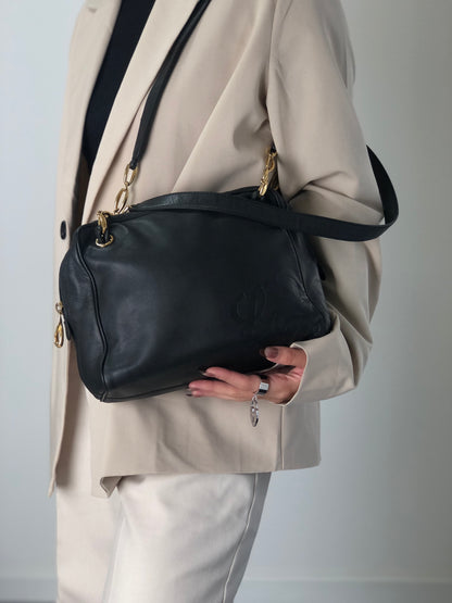 LOEWE Anagram Chain Shoulder bag Black Vintage 7ygaha