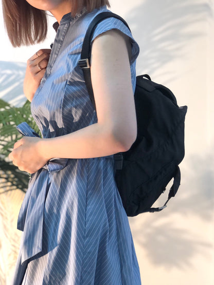 PRADA Triangle logo Nylon Leather Backpack BlacK Vintage Old z7gcsx