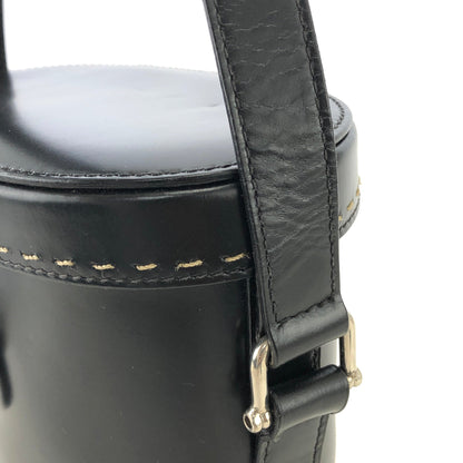 CELINE Stitch Horsebit Leather Bucket Crossbody Shoulder Bag Black Vintage Old Celine 3hrv6j