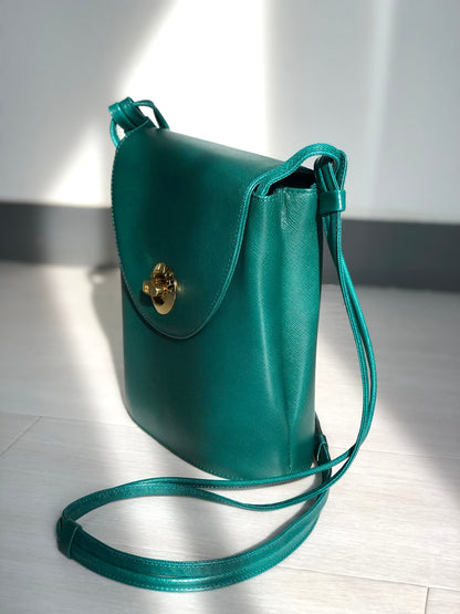 GIVENCHY Turn lock logo Leather Green rvmee6