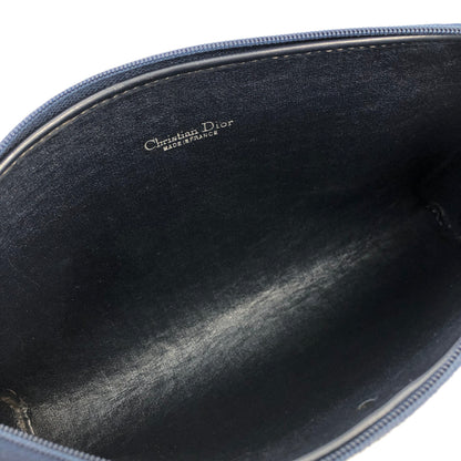 Christian Dior Logo Trotter 提花手拿包 海軍藍 Vintage Old 6tskic