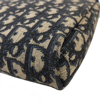 Christian Dior Logo Trotter 提花手拿包 海軍藍 Vintage Old 6tskic