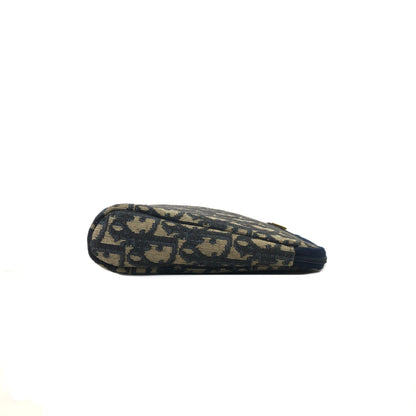 Christian Dior Logo Trotter 提花手拿包 海軍藍 Vintage Old 6tskic