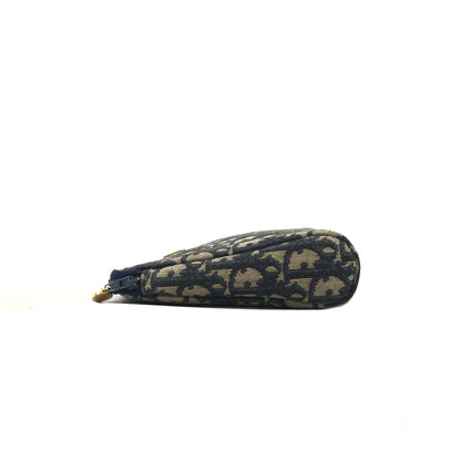 Christian Dior Logo Trotter 提花手拿包 海軍藍 Vintage Old 6tskic