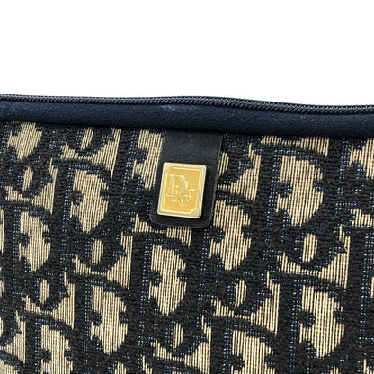 Christian Dior Logo Trotter 提花手拿包 海軍藍 Vintage Old 6tskic